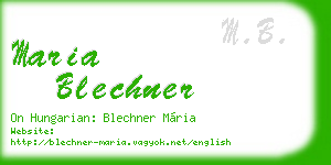 maria blechner business card